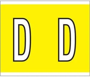1-1/2" H x 1-1/4" W Yellow Kardex PSF-139 Compatible 1-1/4" Alpha Labels 'D' (500/Roll) - TBBS-139-D
