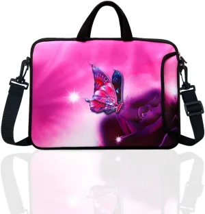 10-Inch Laptop Shoulder Bag Sleeve Case with padded handle for 9.6” 9.7" 10" 10.1" 10.5" Ipad/Netbook/Tablet/Reader (Butterfly)