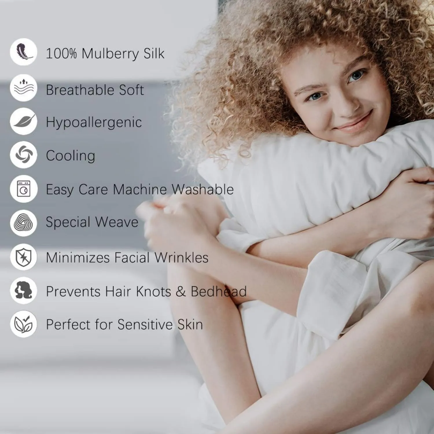 100% Silk Pillow Cases 2 Pack, Mulberry Silk Pillowcase for Hair and Skin with Hidden Zipper, Soft Breathable Smooth Cooling Silk Pillowcase for Sleeping Women (Chocolate, King)