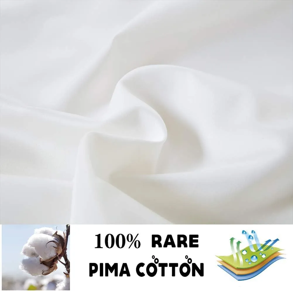 100% Supima Cotton 600 Thread Count King Pillowcase Set of 2, Luxury Hotel Pillow Cases,Soft & Silky Sateen Weave, Premium Quality King Pillowcase 2 Pieces (Ivory, King)
