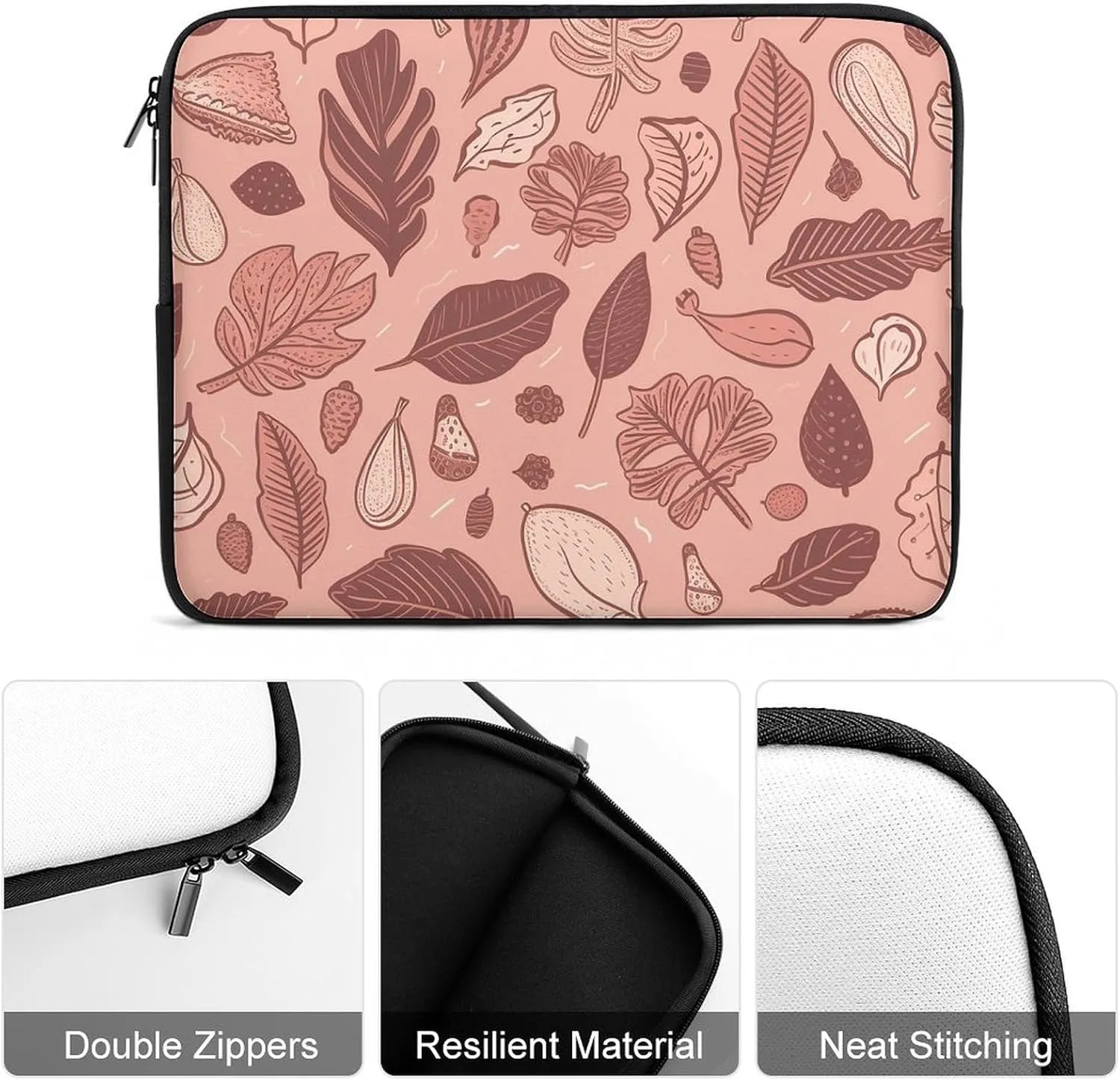 10inch Laptop Sleeve Bag Acorn Leaf Pattern Laptop Bag for Men Women Sleeve Water Resistant Computer Case Computer Carrying Bag