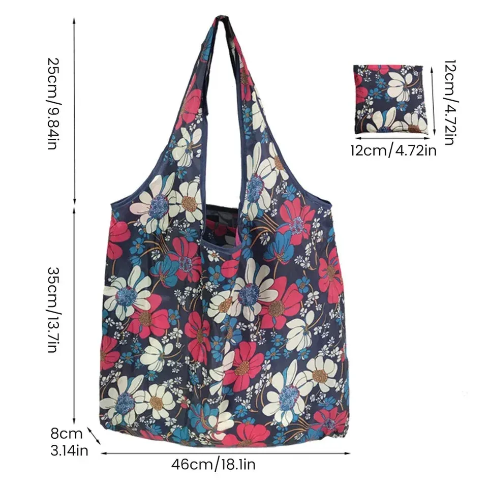10Pcs Waterproof Capacity Shopping Bags Foldable Grocery Bags SetHandle Design ReusableTote Bags Eco-Friendly for Grocery