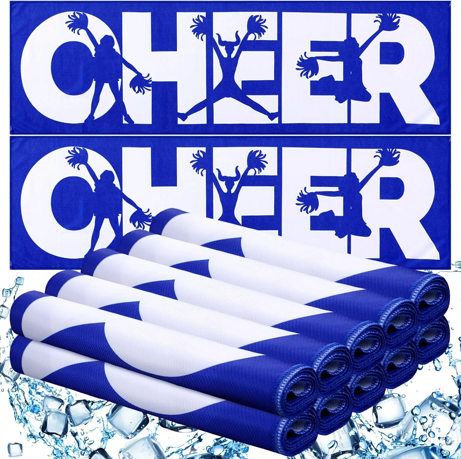 12 Pack Cheerleader Cooling Towel Cheer Gifts Bulk for Team Cheer Sports Towels with Bags 40" x 12" Breathable Chilly Towel Microfiber Towel for Cheer Sport Team Gift