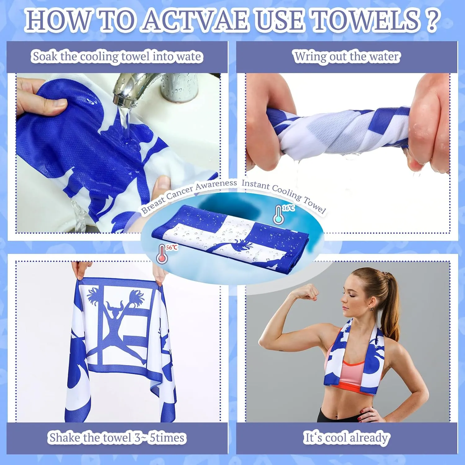 12 Pack Cheerleader Cooling Towel Cheer Gifts Bulk for Team Cheer Sports Towels with Bags 40" x 12" Breathable Chilly Towel Microfiber Towel for Cheer Sport Team Gift
