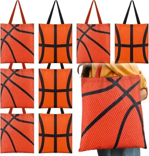 12 Pcs Mother's Day Gift Large Basketball Tote Bag 16 x 14 Canvas Travel Bag Fabric Utility Basketball Lover Gift for Mom Women Girls Girlfriend Sports Players