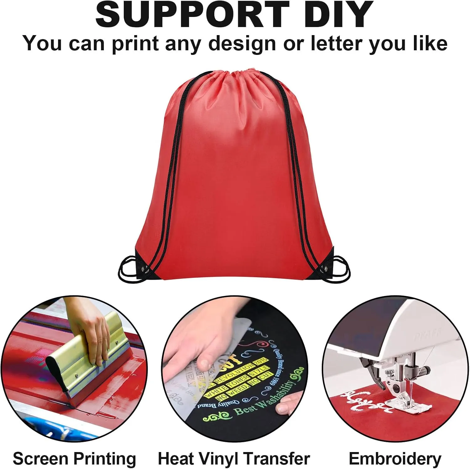 128Pcs Drawstring Bags Bulk Cinch Bag, Polyester String Bag Drawstring Backpack for Trip Party Camping Sports Gym Yoga（Classic）