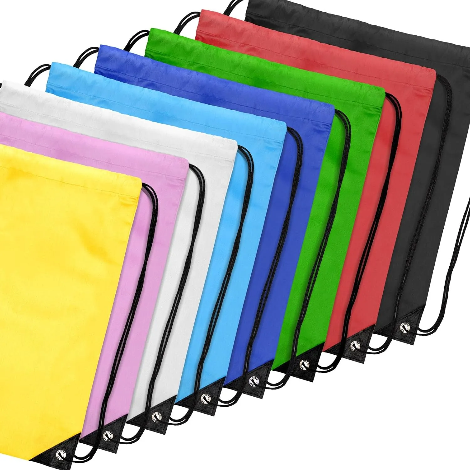 128Pcs Drawstring Bags Bulk Cinch Bag, Polyester String Bag Drawstring Backpack for Trip Party Camping Sports Gym Yoga（Classic）