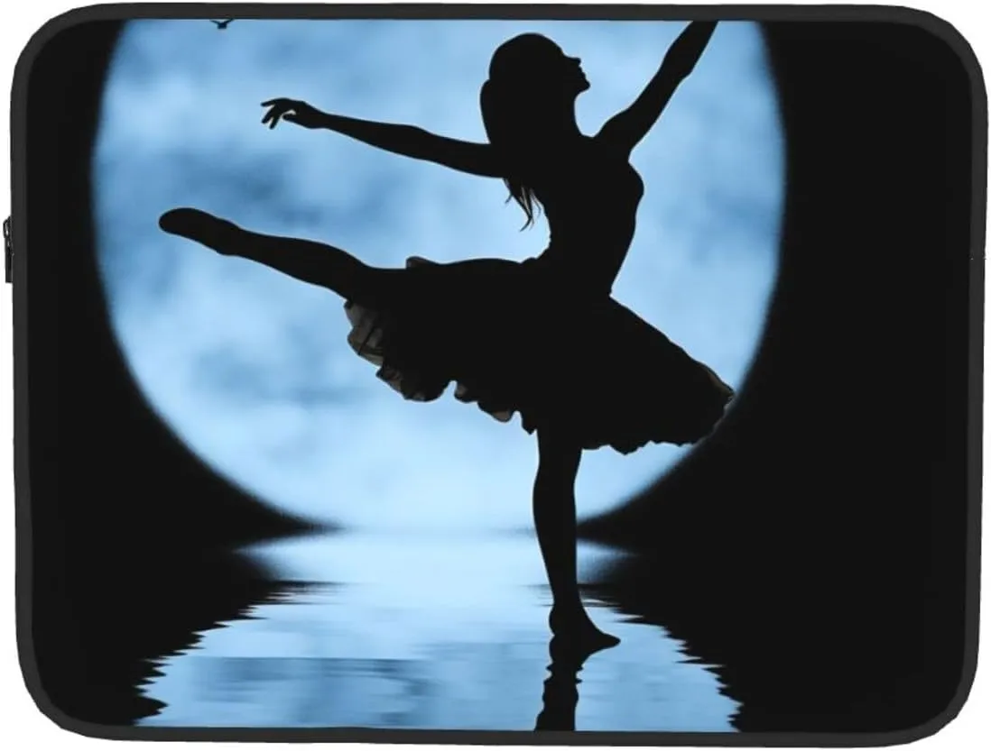 13 Inch Laptop Sleeve Bag Waterproof Shockproof Laptop Case Bag Ballet Girl Silhouette Computer Skin Bags Lightweight Tablet Carrying Case