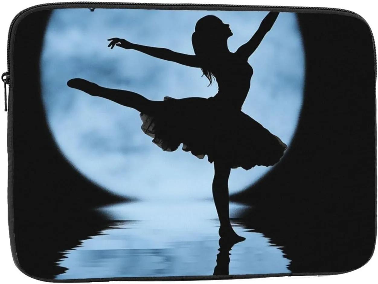 13 Inch Laptop Sleeve Bag Waterproof Shockproof Laptop Case Bag Ballet Girl Silhouette Computer Skin Bags Lightweight Tablet Carrying Case