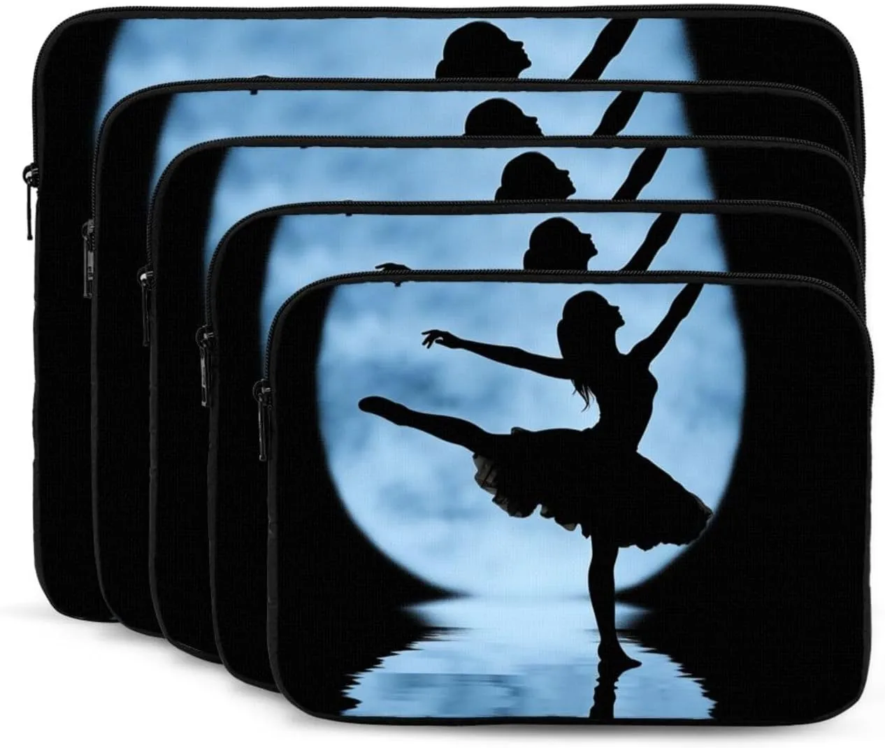 13 Inch Laptop Sleeve Bag Waterproof Shockproof Laptop Case Bag Ballet Girl Silhouette Computer Skin Bags Lightweight Tablet Carrying Case