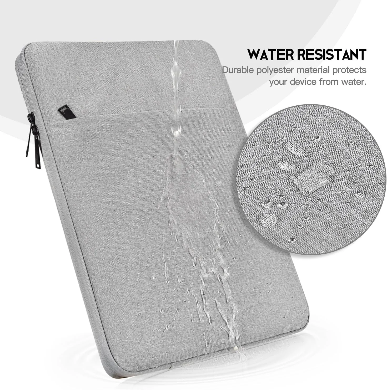 14 inch Laptop Sleeve Case for HP Lenovo Dell ASUS Acer Chromebook 14, HP Stream 14, Dell XPS 15, Inspiron 14, Lenovo ideapad 14, Asus Zenbook 14, Razer Blade 15 Water-Resistant Computer Bag -Grey