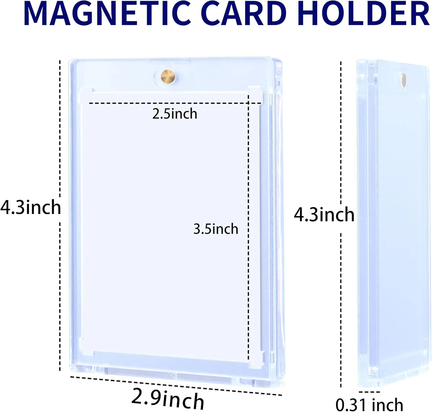 15 Pack 35PT Magnetic Card Holder for Trading Cards, One-Touch Card Case Holder for Baseball Football Sports MTG TCG Collectable Cards