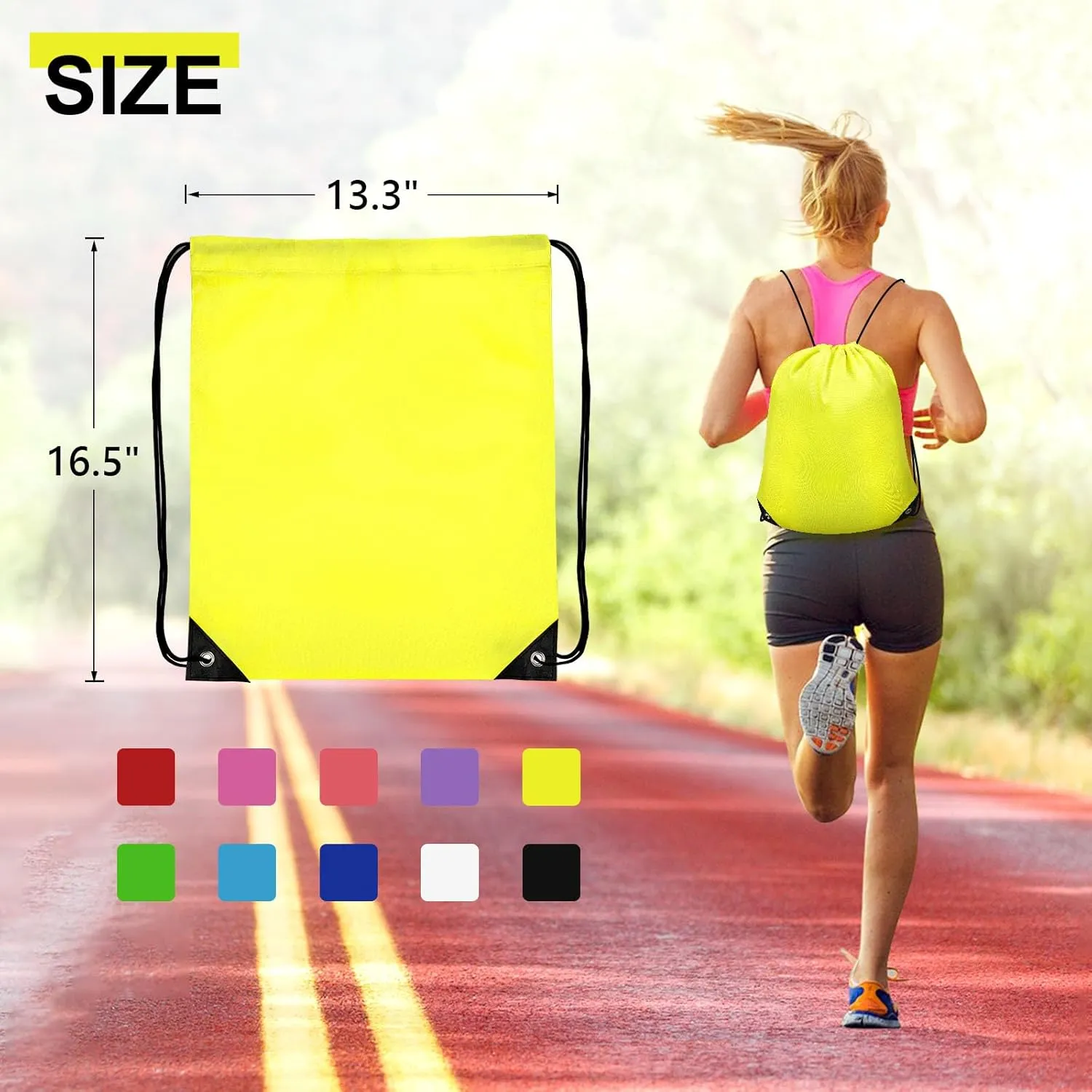 150Pcs Drawstring Backpack Bulk Cinch Sackpack Drawstring Bags Nylon for Gym Party Trip(10 Colors)