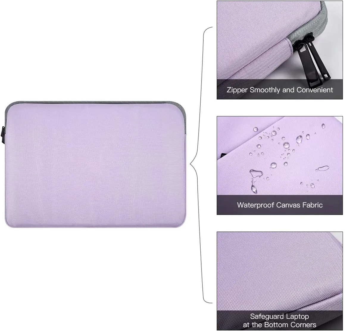 15.6 Inch Laptop Sleeve Case Computer Bag for ASUS VivoBook/Chromebook/ZenBook 15, Acer Aspire/Nitro 5/Predator, Dell Inspiron, HP Pavilion/Envy x360, Lenovo IdeaPad/ThinkPad, Purple