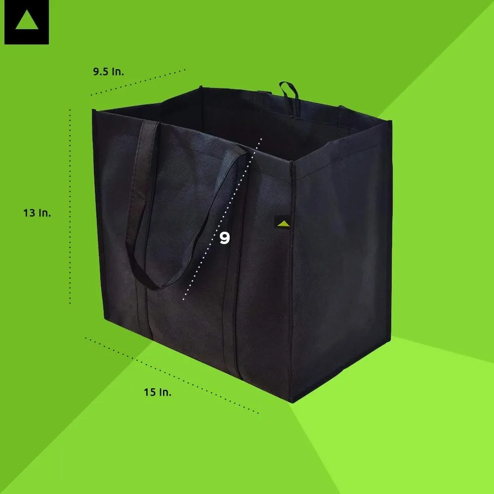 15x9.5x13" Extra Large & Super Strong Reusable Grocery Bags, Pack Of 5