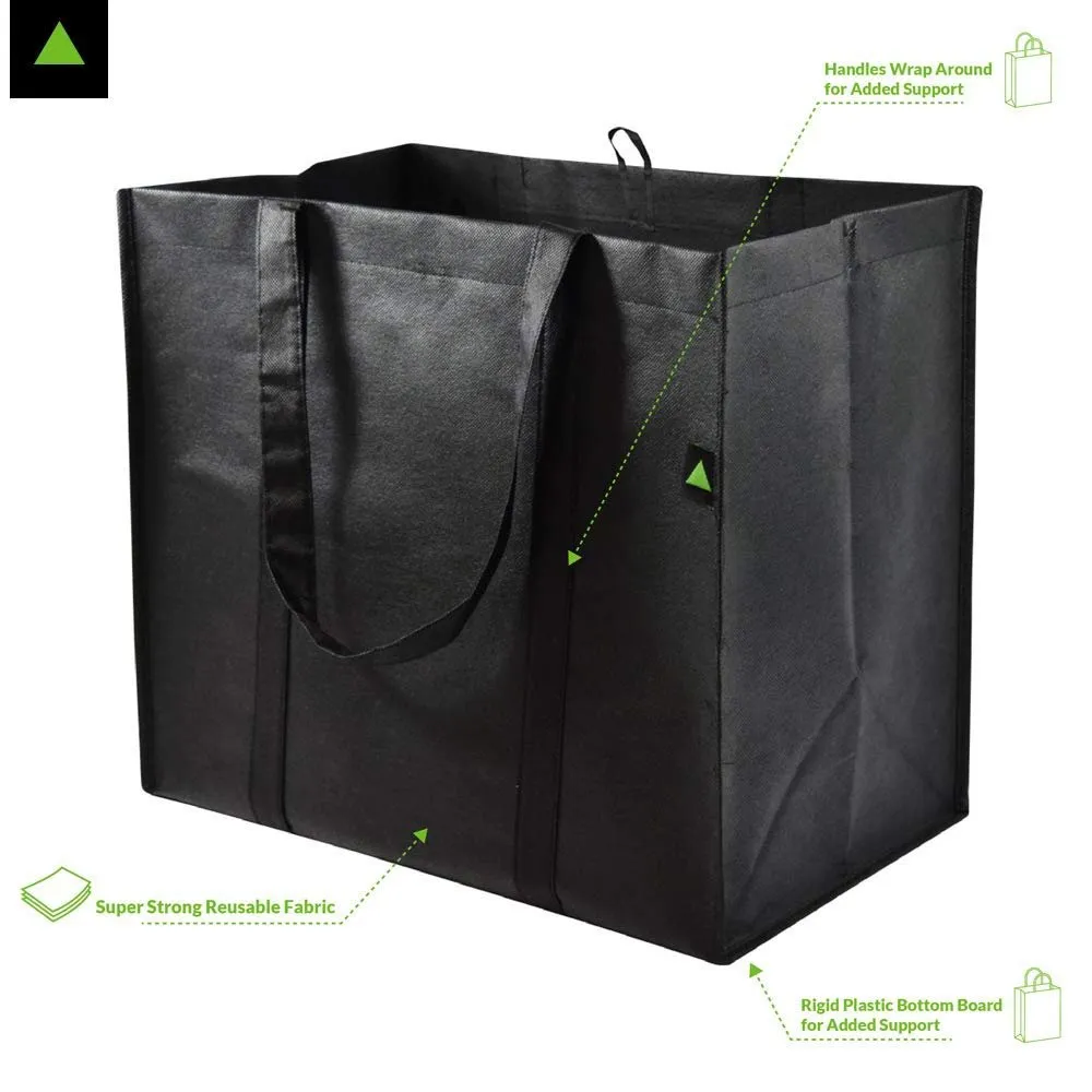 15x9.5x13" Extra Large & Super Strong Reusable Grocery Bags, Pack Of 5
