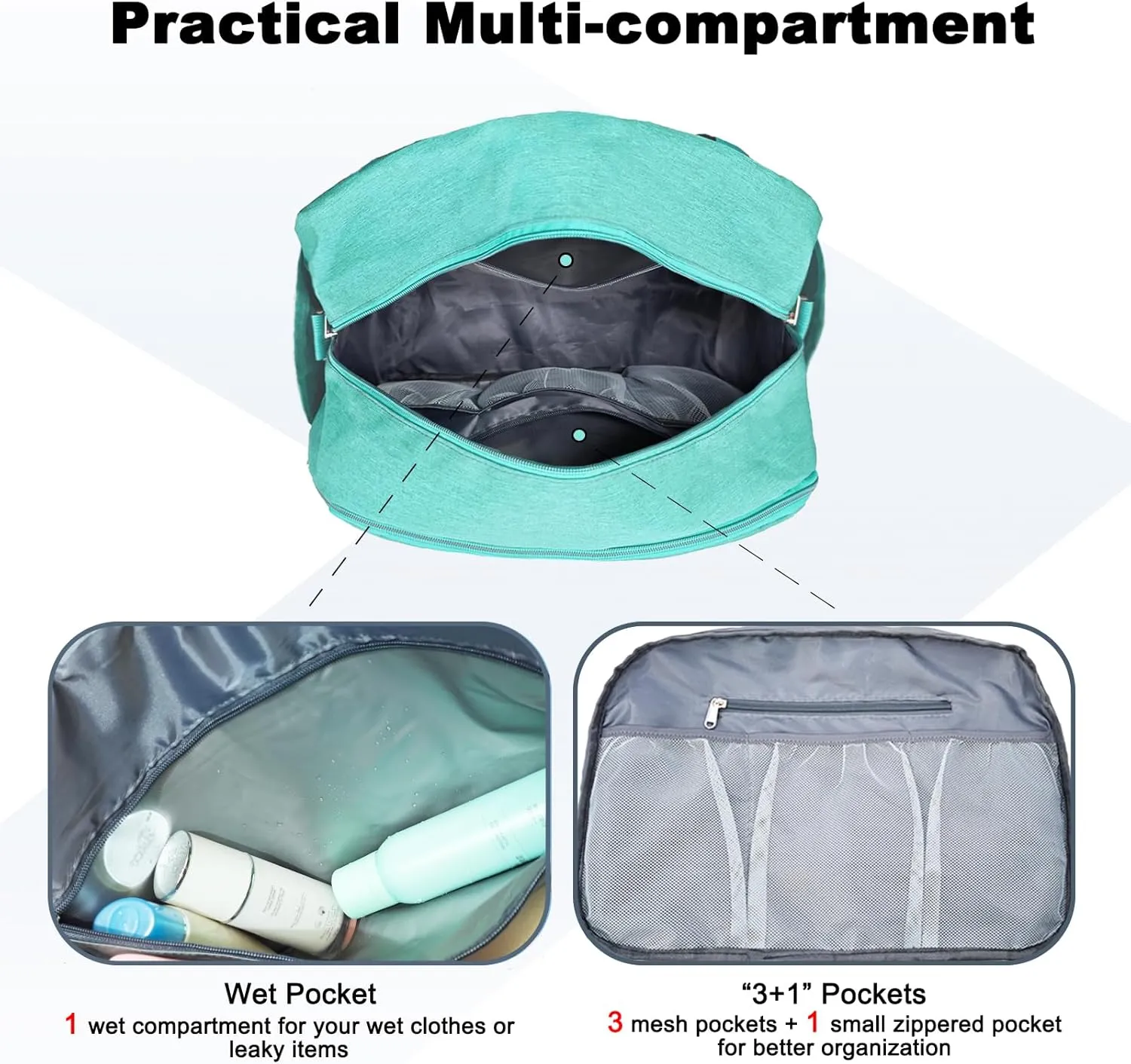 18" Small Carry on Bags for Airplanes with Laptop & Wet Compartment Underseat for Spirit Airlines Personal Item Travel Bag 18x14x8 in Duffle Gym Bag for Women Men