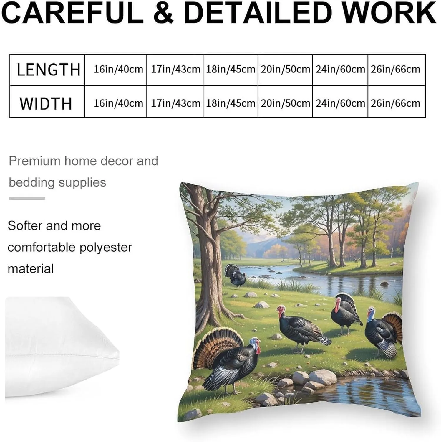 18"x18" Throw Pillow Covers Spring Walk Pillow Cover for Sofa Decorative Square Pillowcases Soft Cozy Cushion Cases for Couch Bed Bedroom Living Room Office