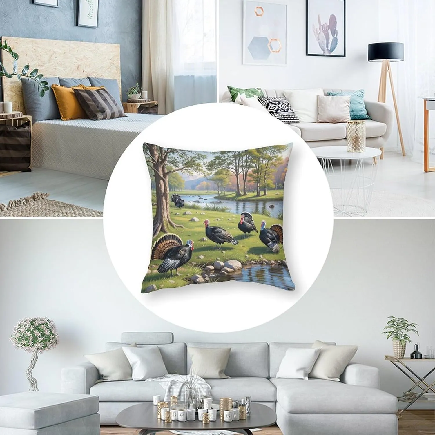 18"x18" Throw Pillow Covers Spring Walk Pillow Cover for Sofa Decorative Square Pillowcases Soft Cozy Cushion Cases for Couch Bed Bedroom Living Room Office