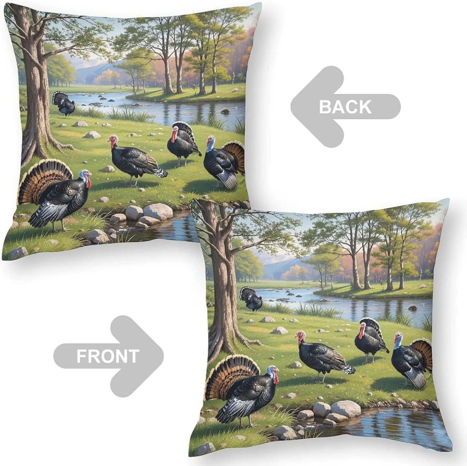 18"x18" Throw Pillow Covers Spring Walk Pillow Cover for Sofa Decorative Square Pillowcases Soft Cozy Cushion Cases for Couch Bed Bedroom Living Room Office