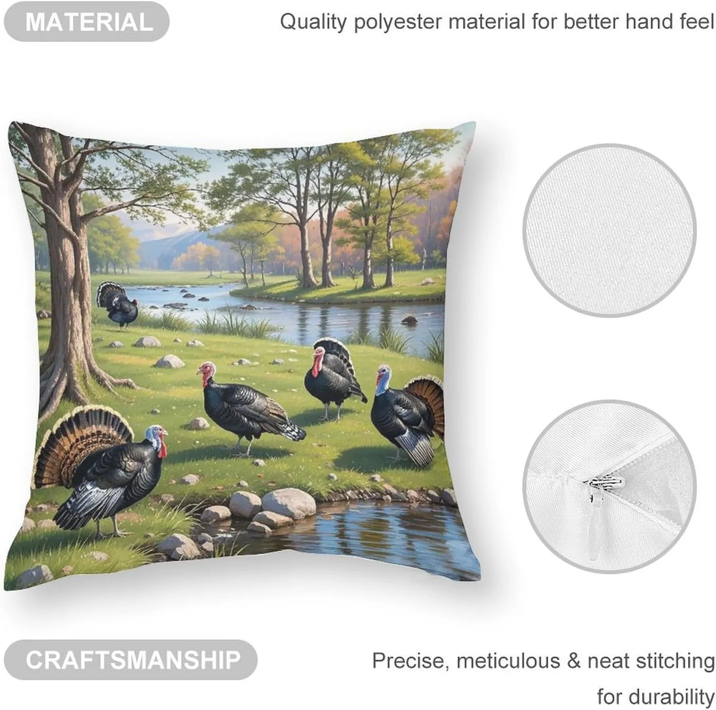 18"x18" Throw Pillow Covers Spring Walk Pillow Cover for Sofa Decorative Square Pillowcases Soft Cozy Cushion Cases for Couch Bed Bedroom Living Room Office