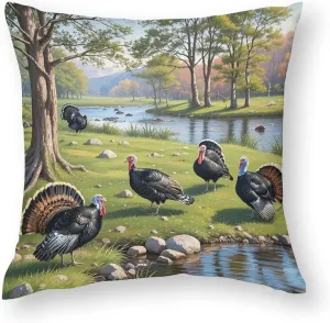 18"x18" Throw Pillow Covers Spring Walk Pillow Cover for Sofa Decorative Square Pillowcases Soft Cozy Cushion Cases for Couch Bed Bedroom Living Room Office
