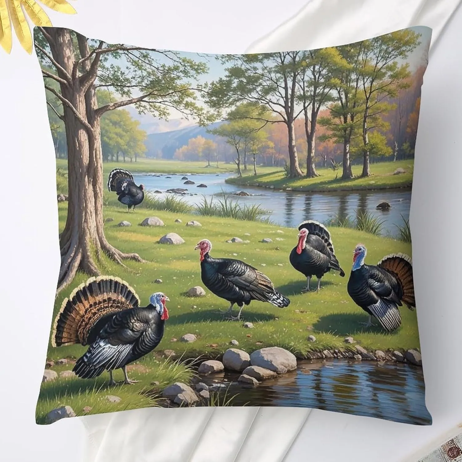 18"x18" Throw Pillow Covers Spring Walk Pillow Cover for Sofa Decorative Square Pillowcases Soft Cozy Cushion Cases for Couch Bed Bedroom Living Room Office