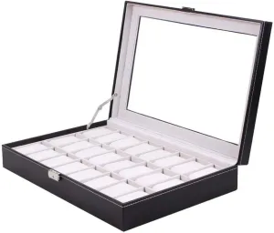 2 3 5 6 10 12 20 24 Grid Pu Leather Case Organizer Watch Holder Watches Box For Jewelry Gift Box For Display
