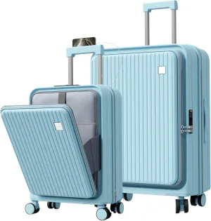2-Piece Hardside Luggage Set with TSA Lock – 20" Carry-On & 28" Checked Suitcase with Wheels, Charging Port – Ideal for International Travel