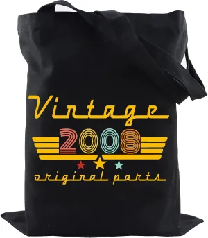 2000 2001 2002 2003 2004 2005 2006 2007 2008 2009 Birthday Gifts for Women, Reusable Canvas Tote Bag for Traveling