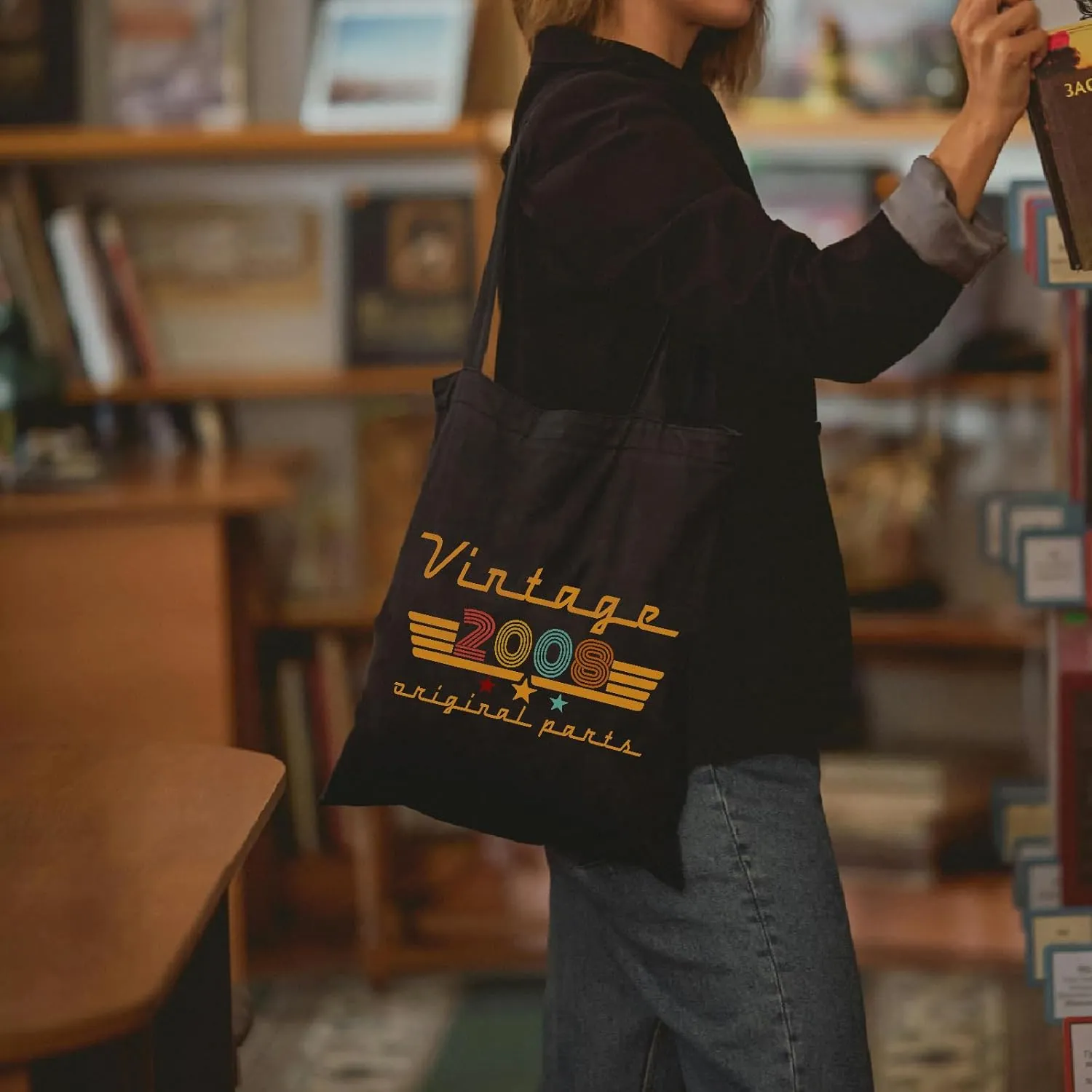 2000 2001 2002 2003 2004 2005 2006 2007 2008 2009 Birthday Gifts for Women, Reusable Canvas Tote Bag for Traveling