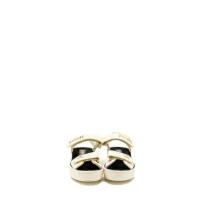 21B Shiny Closing soon Size Calfskin and CC Logo Reduced 39 Letter Sandals Ivory Chanel