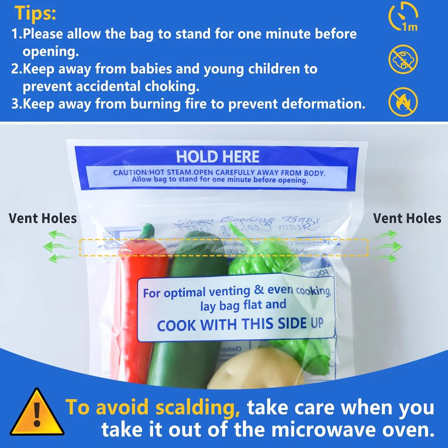 24 Pcs Microwave Steamer Bags 7.9 X 8.6 Inch Zipper Steam Cooking Bags Reusable Microwave Cooking Bag for Vegetables Potatoes and Meat (24)