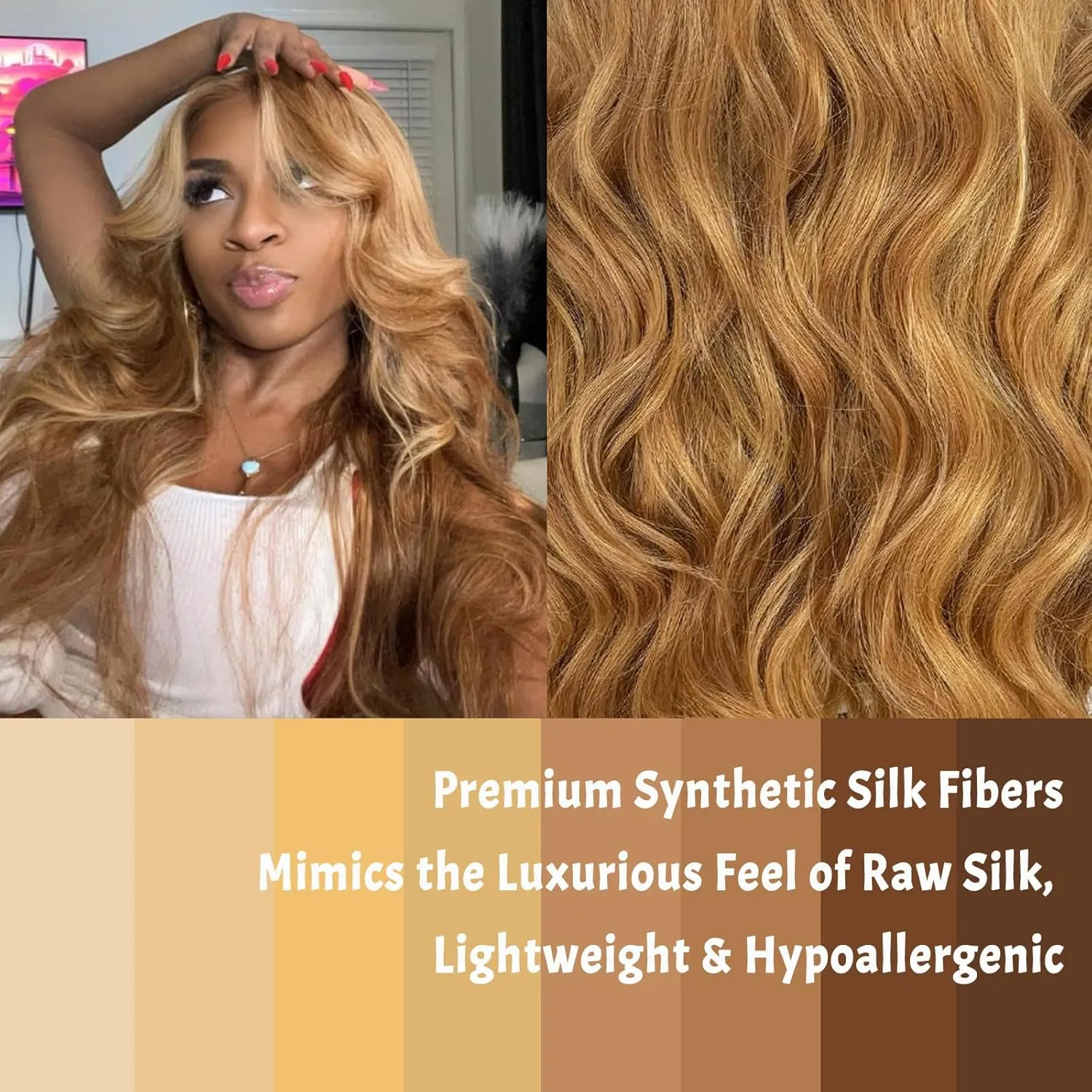 26Inch Honey Blonde 13×6 Lace Front Wigs 130% Density Body Wave Transparent Lace Front Wigs Free Part Pre Plucked Glueless Wigs for Women with Baby Hair