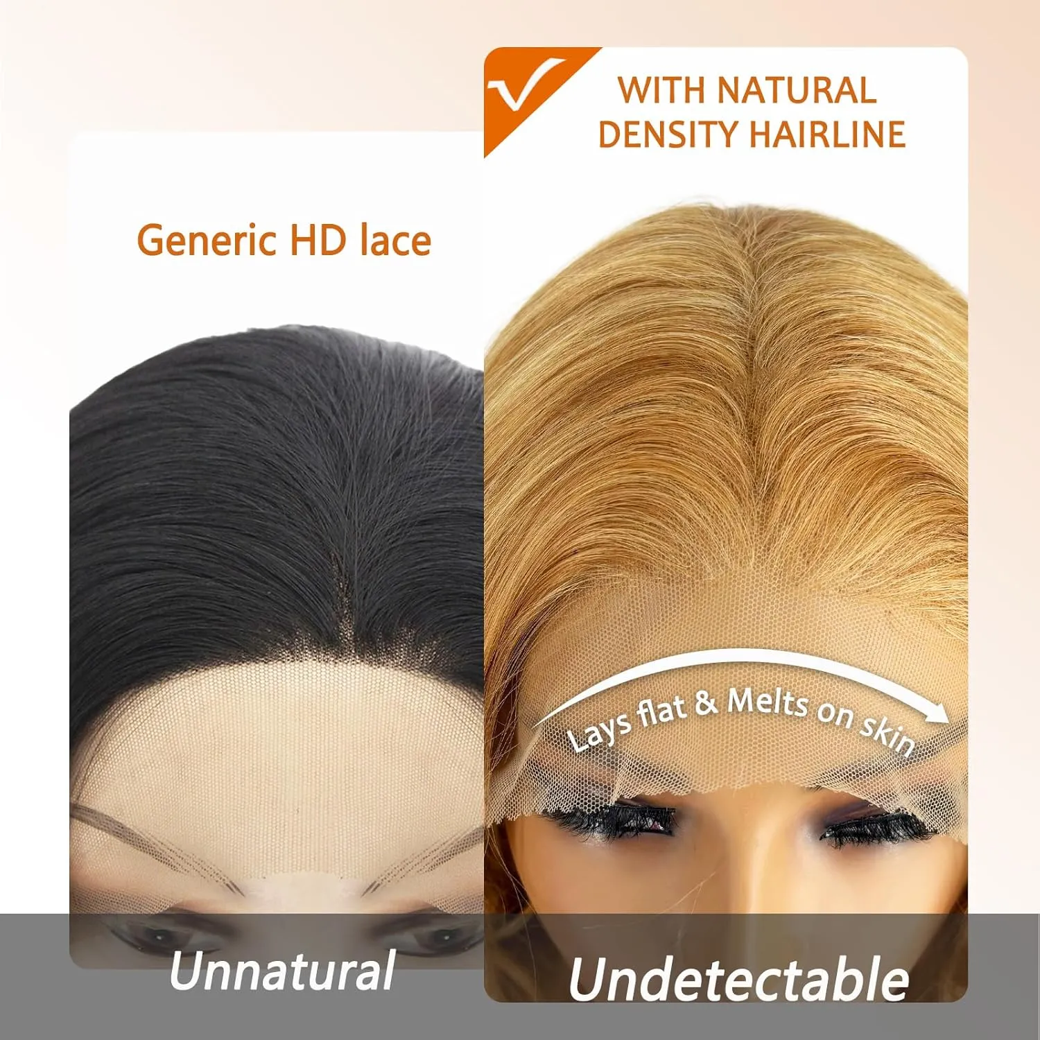 26Inch Honey Blonde 13×6 Lace Front Wigs 130% Density Body Wave Transparent Lace Front Wigs Free Part Pre Plucked Glueless Wigs for Women with Baby Hair