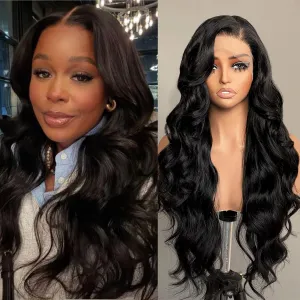 26Inch Natural Black wig 13×6 Lace Front Wigs Pre Plucked Glueless Wigs Synthetic wig Transparent Lace Front Wigs for Black Women Beginner Friendly