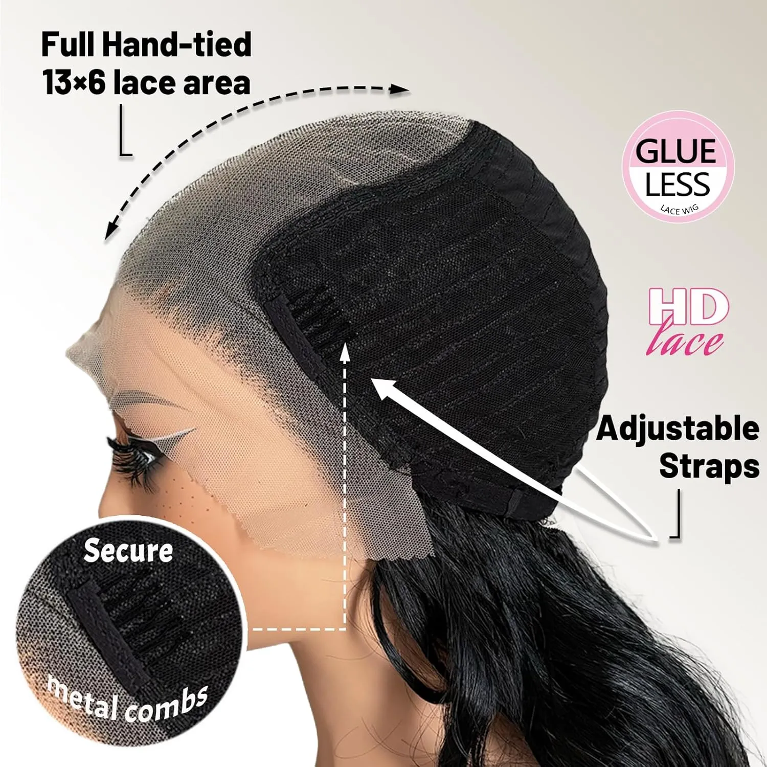 26Inch Natural Black wig 13×6 Lace Front Wigs Pre Plucked Glueless Wigs Synthetic wig Transparent Lace Front Wigs for Black Women Beginner Friendly