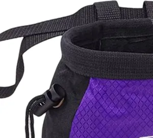 2X Rock Climbing Chalk Bag with Zipper Pocket for Hunting Hiking Fitness Gym
