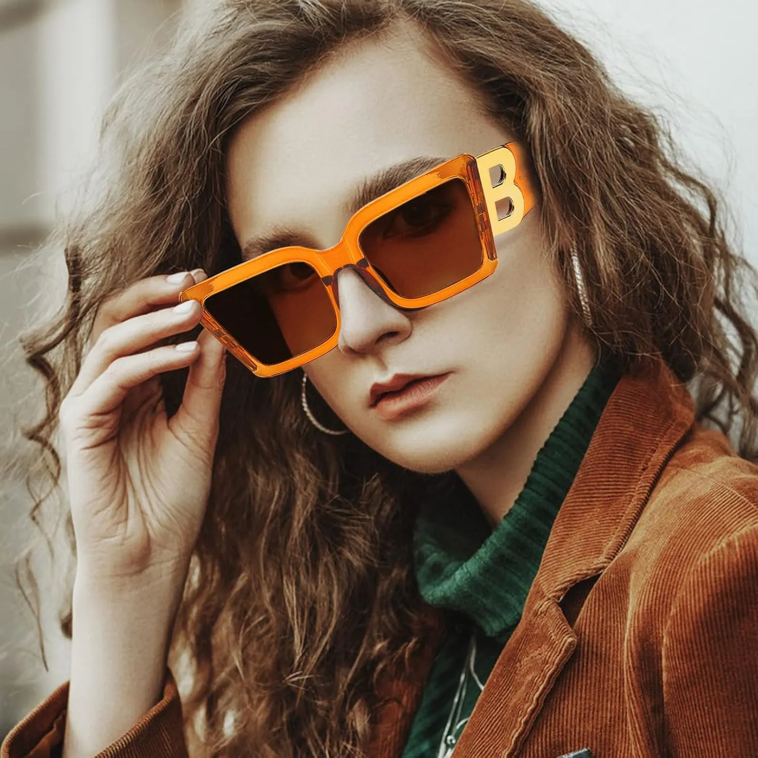 3 Pairs Oversized Square Sunglasses for Women Men Trendy Thick B Frame Big Sun Glasses UV400 Protection