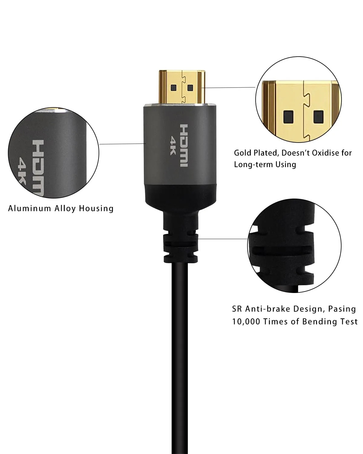 30 ft HDMI Cable 4K, High Speed Long HDMI Cables Support 4K 30Hz 2K 1080p 3D ARC, Gold plated Connectors Soft HDMI Cord for Smart HD Fire TV Monitor Projector Soundbar Laptop PS3/4 XBOX (9.14m)
