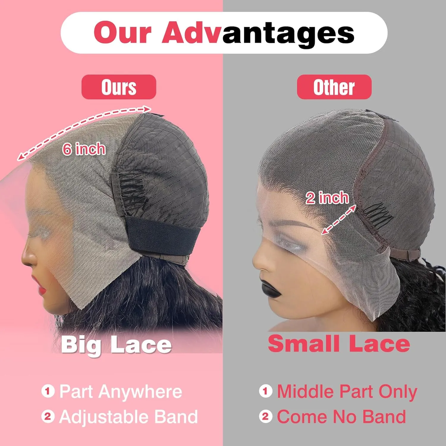 30 Inch 13x6 Deep Wave Lace Front Wigs Human Hair HD Full Lace Frontal Wigs Pre Plucked Bleached Knots 180% Density Deep Curly Human Hair Wig Natural Color