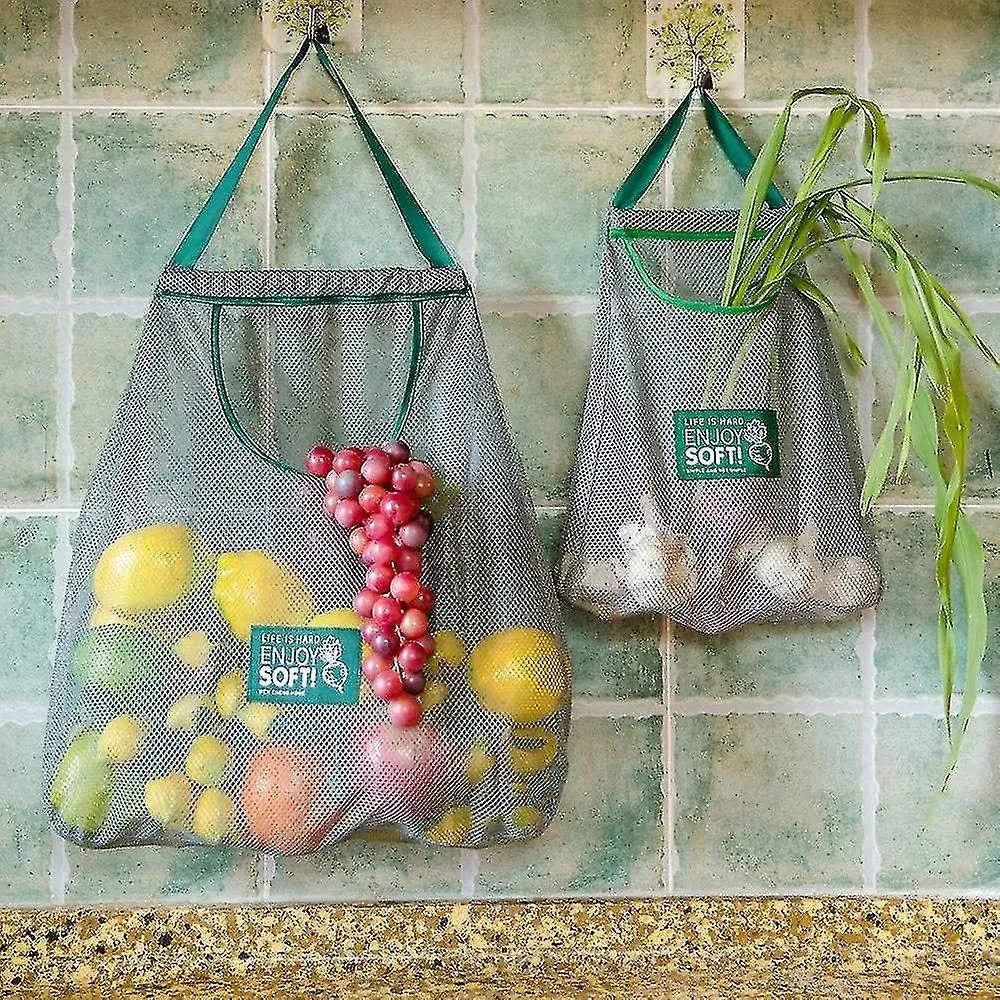 3pcs Hanging Mesh Storage Bags mesh Reusable Bag washable Cotton Mesh Produce Ba