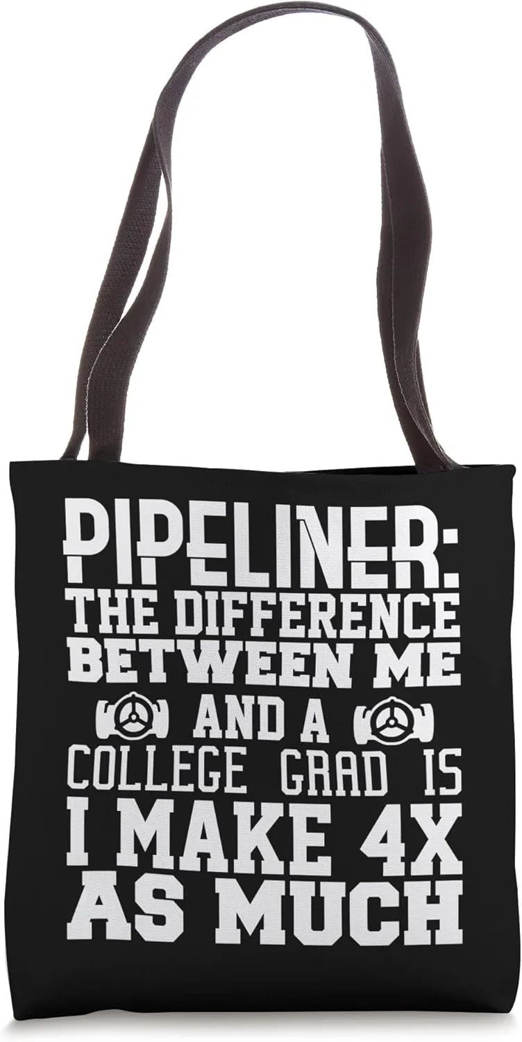 4x Pipeliner College Money Welds Pipeline Trade School Funny Tote Bag