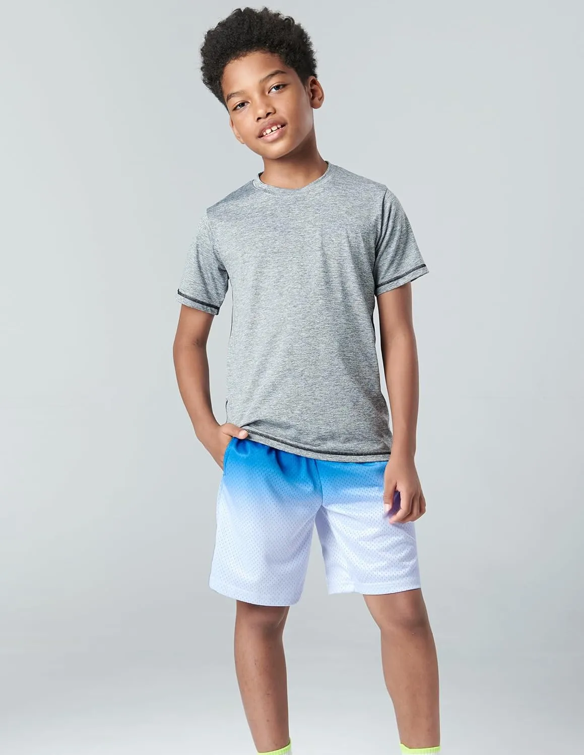5 Pack Boys Athletic Shorts Mesh Basketball Youth Apparel Kids Sports Active Gear with Pockets