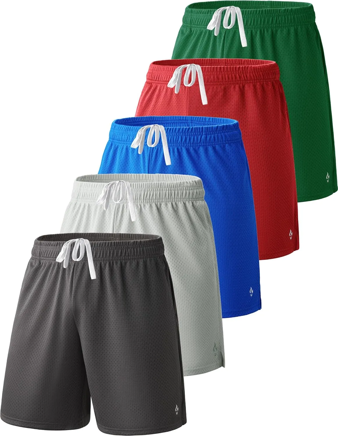 5 Pack Boys Athletic Shorts Mesh Basketball Youth Apparel Kids Sports Active Gear with Pockets