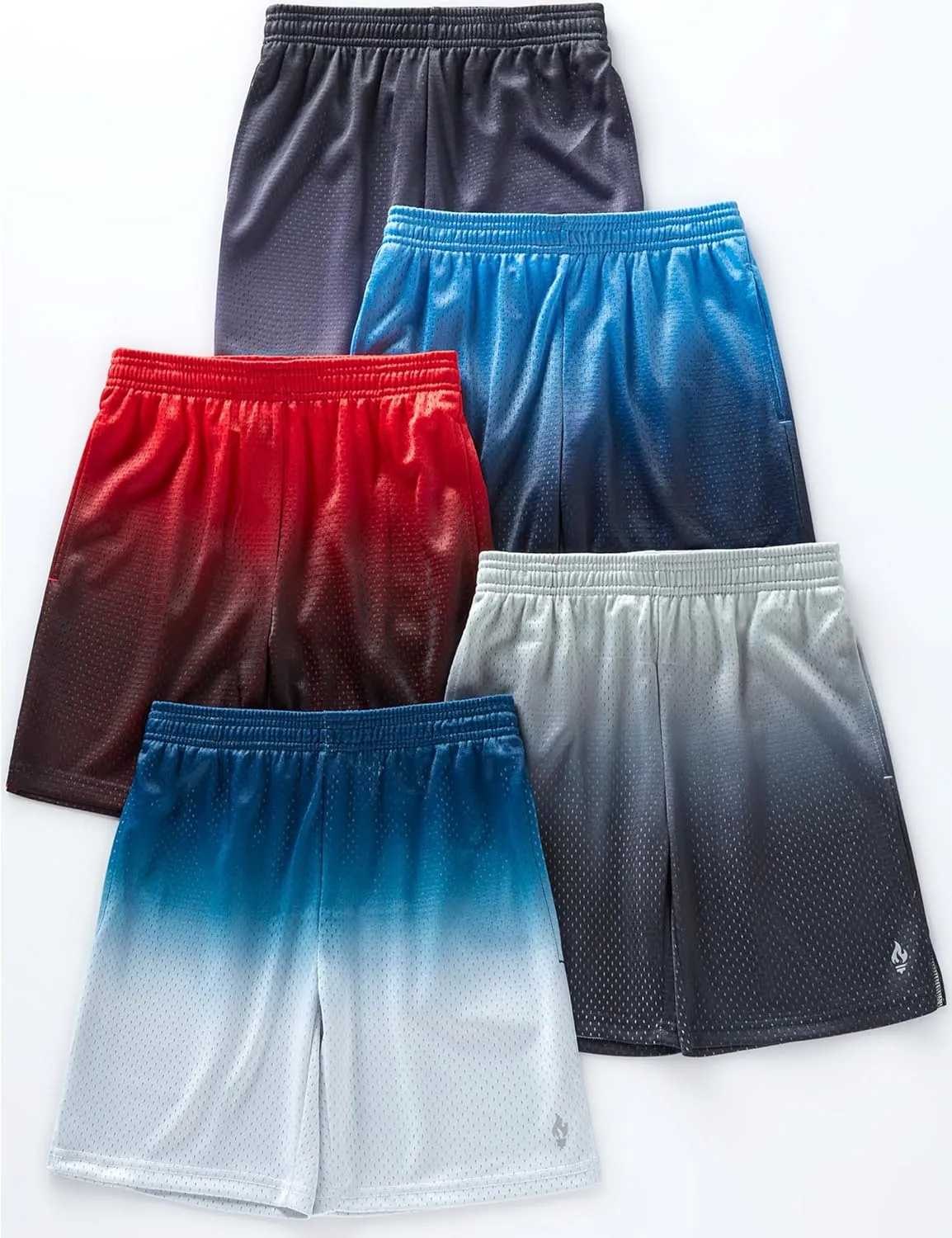 5 Pack Boys Athletic Shorts Mesh Basketball Youth Apparel Kids Sports Active Gear with Pockets
