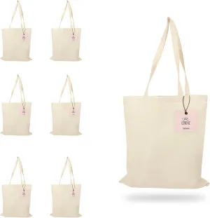 6 & 12 Pack Tote Bags - Reusable Shopping Bags for Women - 15 x 16
