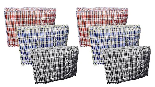 6 X LARGE STRONG LAUNDRY STORAGE SHOPPING BAG REUSABLE STORE ZIP BAGS NEW