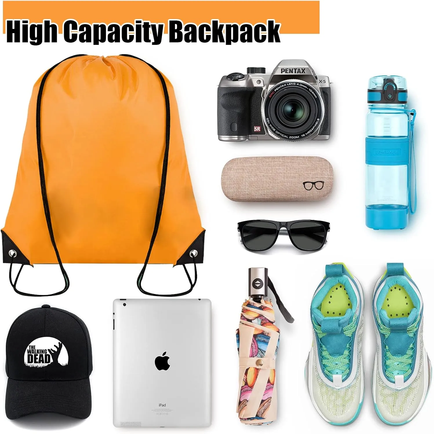 60 Pieces Drawstring Backpack Bulk Cinch Sackpack Ployster Drawstring Bags for Gym Party Trip(20 Colors)