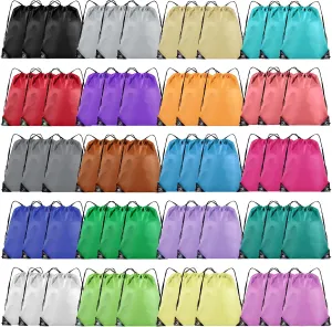 60 Pieces Drawstring Backpack Bulk Cinch Sackpack Ployster Drawstring Bags for Gym Party Trip(20 Colors)